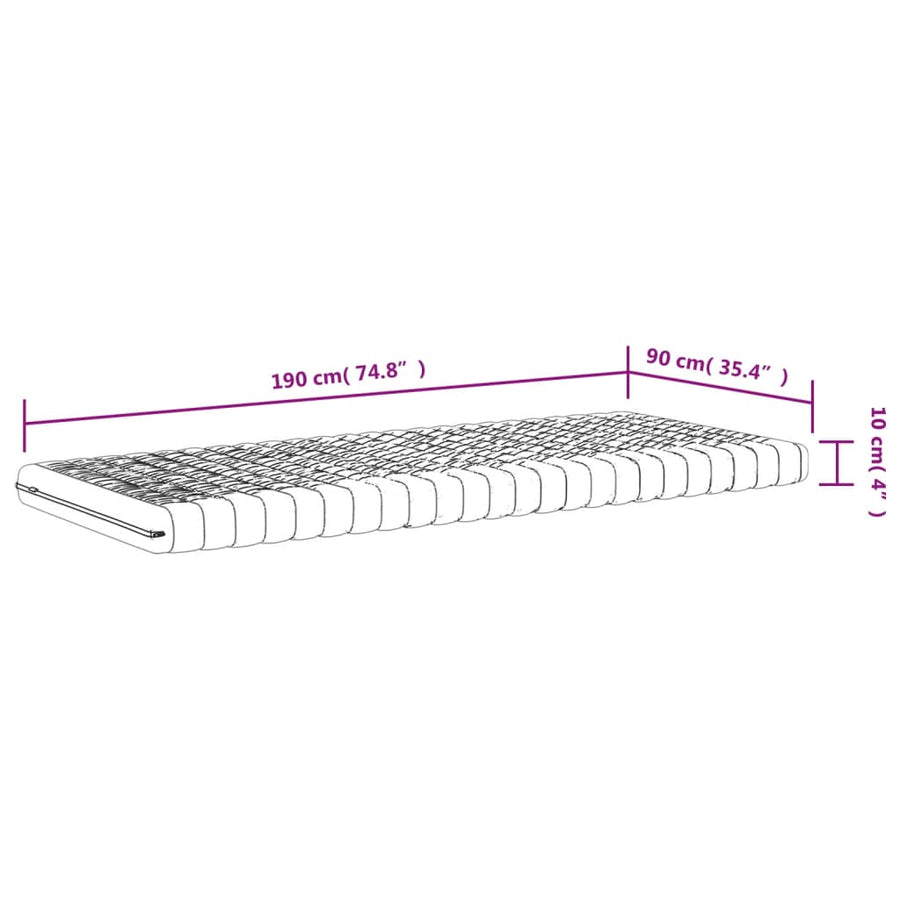 Schuimmatrassen 7 Zones Hardheid 0 Ild Wit 2 90 x 190 cm