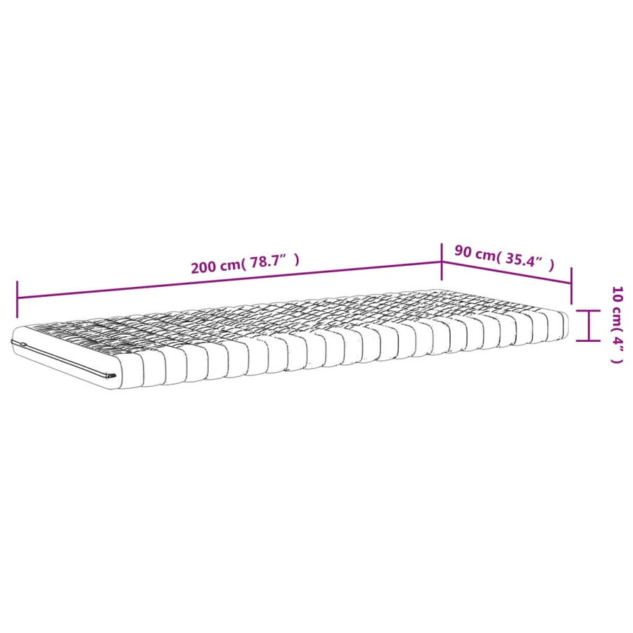 Schuimmatrassen 7 Zones Hardheid 0 Ild Wit 2 90 x 200 cm