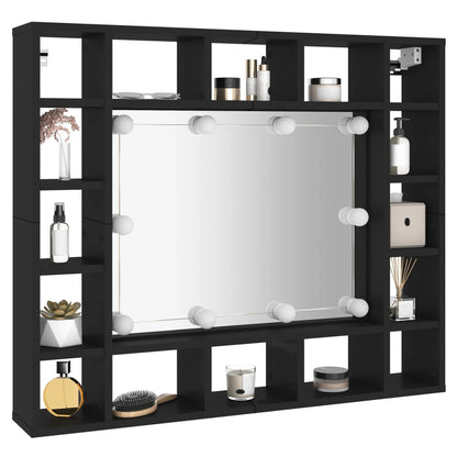 Spiegelkast Met Led-Verlichting 9X5X76,5 Cm Zwart