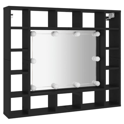 Spiegelkast Met Led-Verlichting 9X5X76,5 Cm Zwart