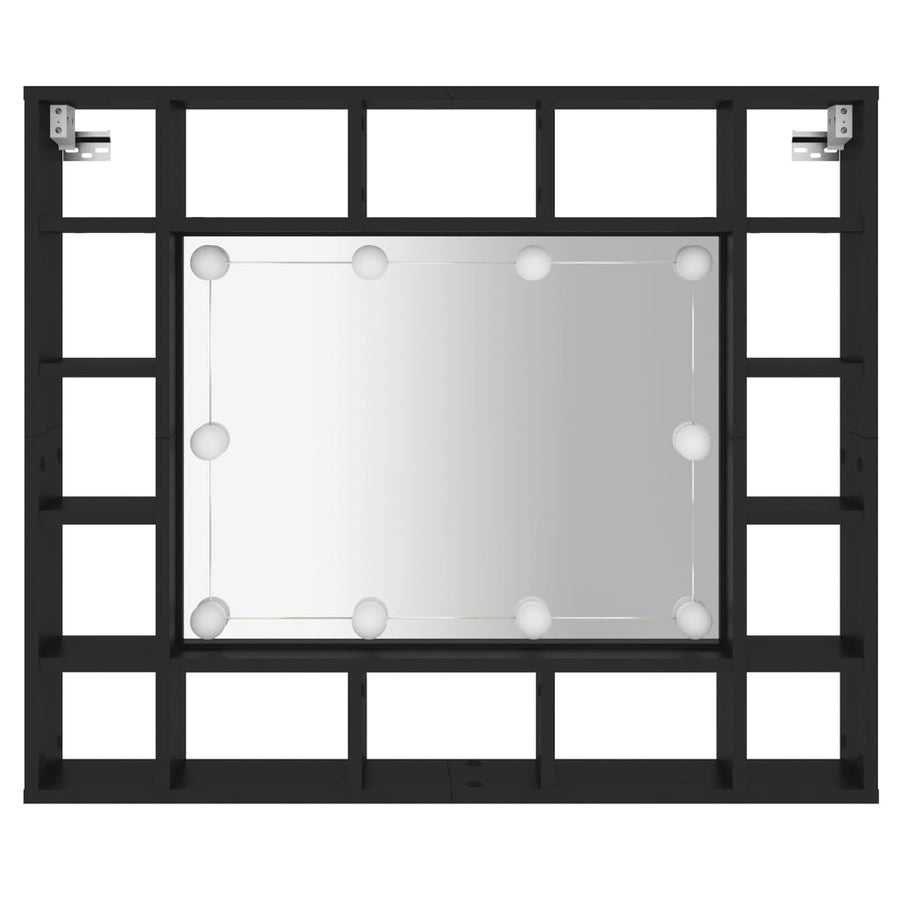 Spiegelkast Met Led-Verlichting 9X5X76,5 Cm Zwart