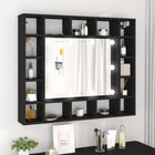 Mirror cabinet with LED lighting 91x15x76.5 cm black