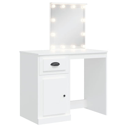 Kaptafel Met Led-Verlichting 90X42X32,5 Cm Wit