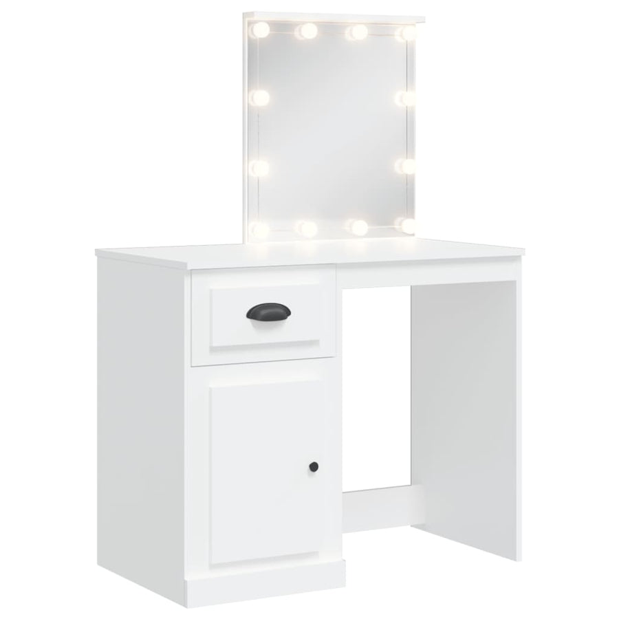 Kaptafel Met Led-Verlichting 90X42X32,5 Cm Wit