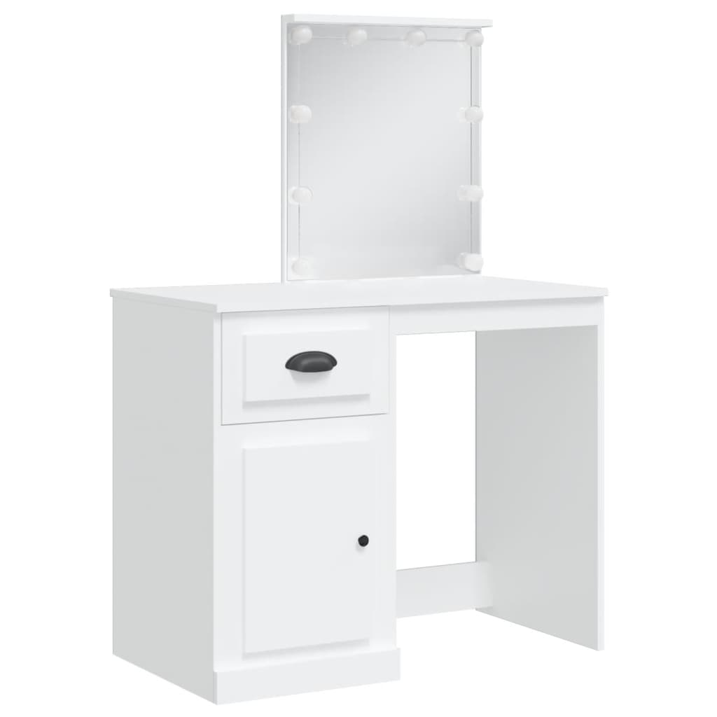 Kaptafel Met Led-Verlichting 90X42X32,5 Cm Wit