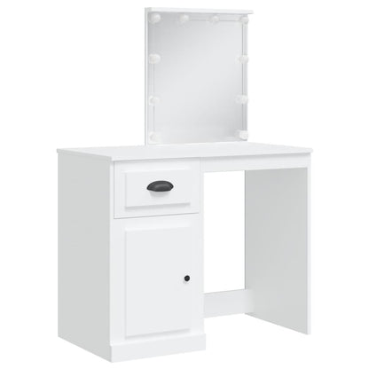 Kaptafel Met Led-Verlichting 90X42X32,5 Cm Wit