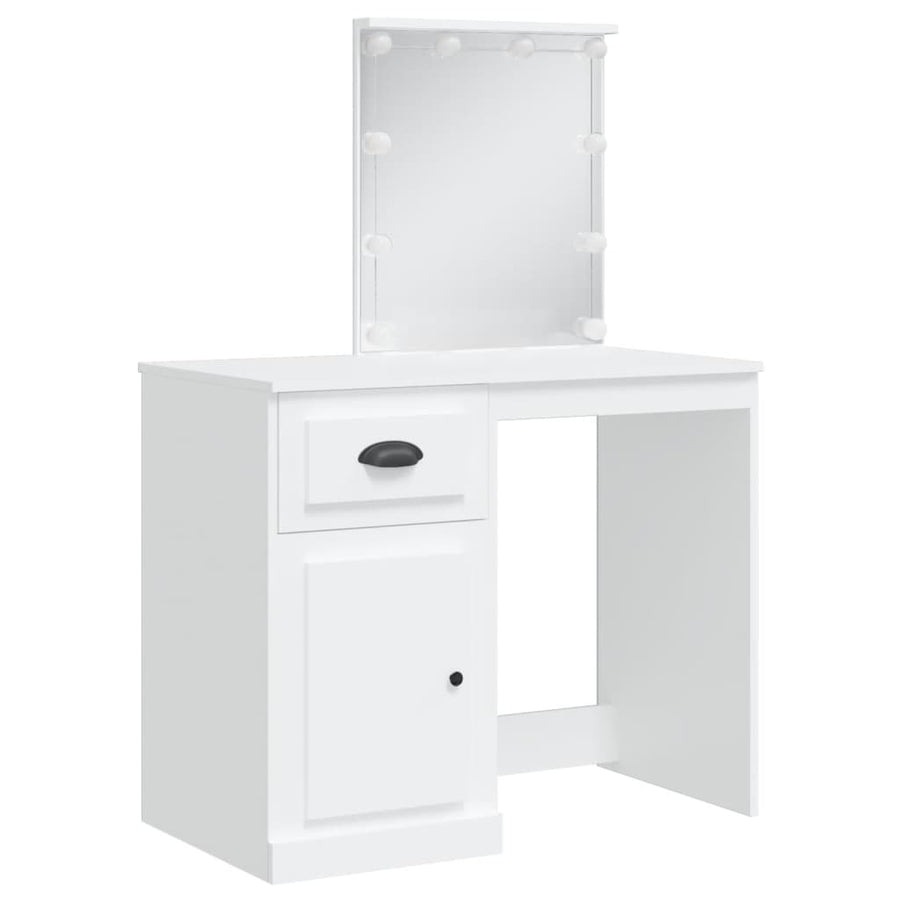 Kaptafel Met Led-Verlichting 90X42X32,5 Cm Wit