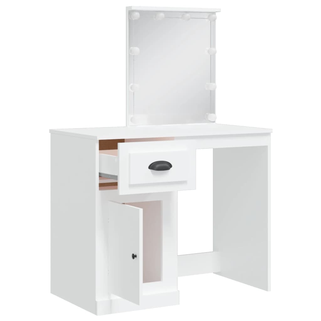 Kaptafel Met Led-Verlichting 90X42X32,5 Cm Wit