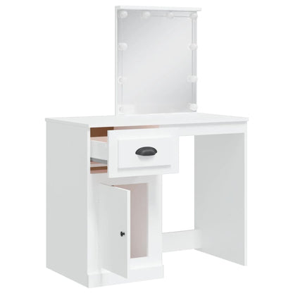 Kaptafel Met Led-Verlichting 90X42X32,5 Cm Wit