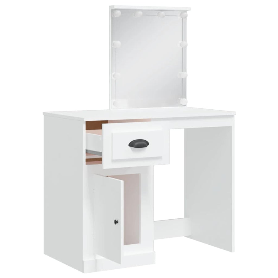 Kaptafel Met Led-Verlichting 90X42X32,5 Cm Wit