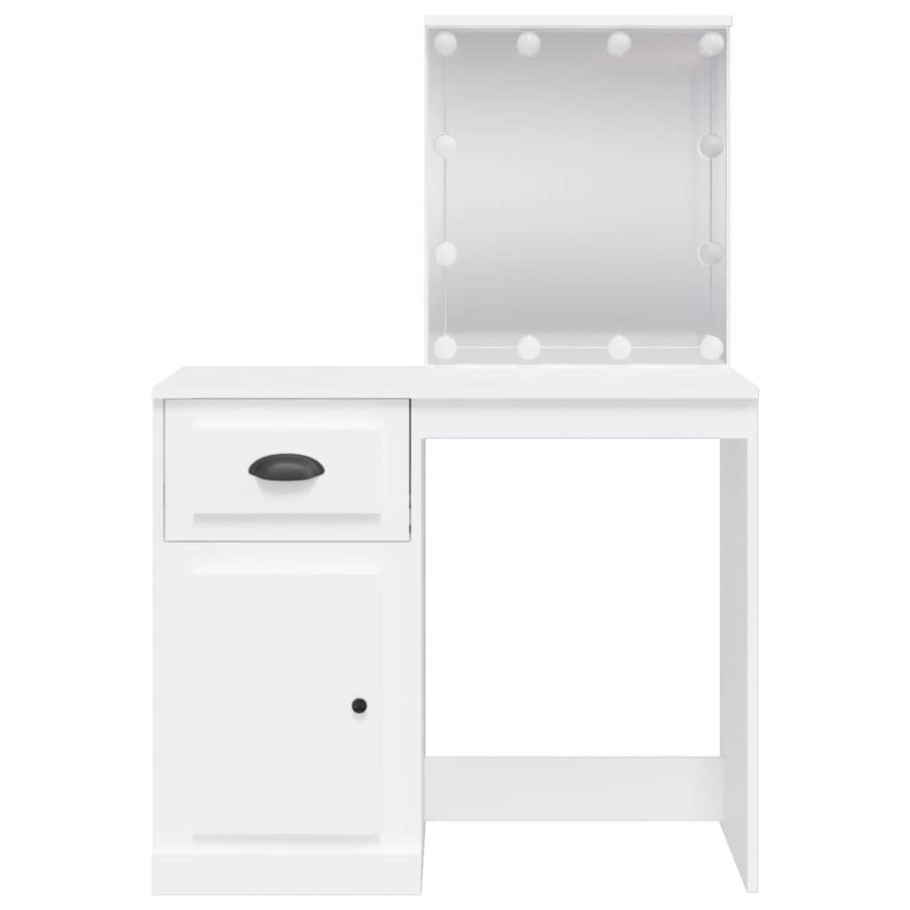 Kaptafel Met Led-Verlichting 90X42X32,5 Cm Wit
