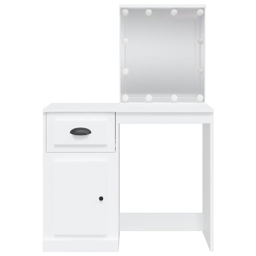 Kaptafel Met Led-Verlichting 90X42X32,5 Cm Wit