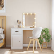 Dressing table with LED lighting 90x42x132.5 cm white