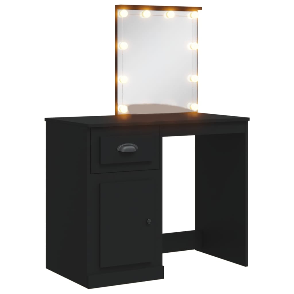 Kaptafel Met Led-Verlichting 90X42X32,5 Cm Zwart