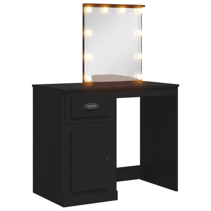 Kaptafel Met Led-Verlichting 90X42X32,5 Cm Zwart