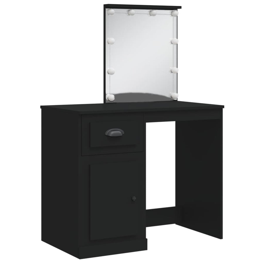Kaptafel Met Led-Verlichting 90X42X32,5 Cm Zwart