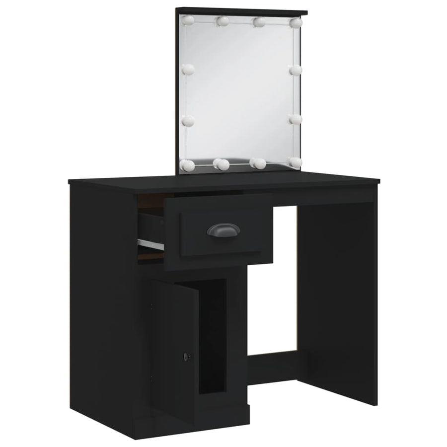 Kaptafel Met Led-Verlichting 90X42X32,5 Cm Zwart