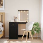 Dressing table with LED lighting 90x42x132.5 cm black