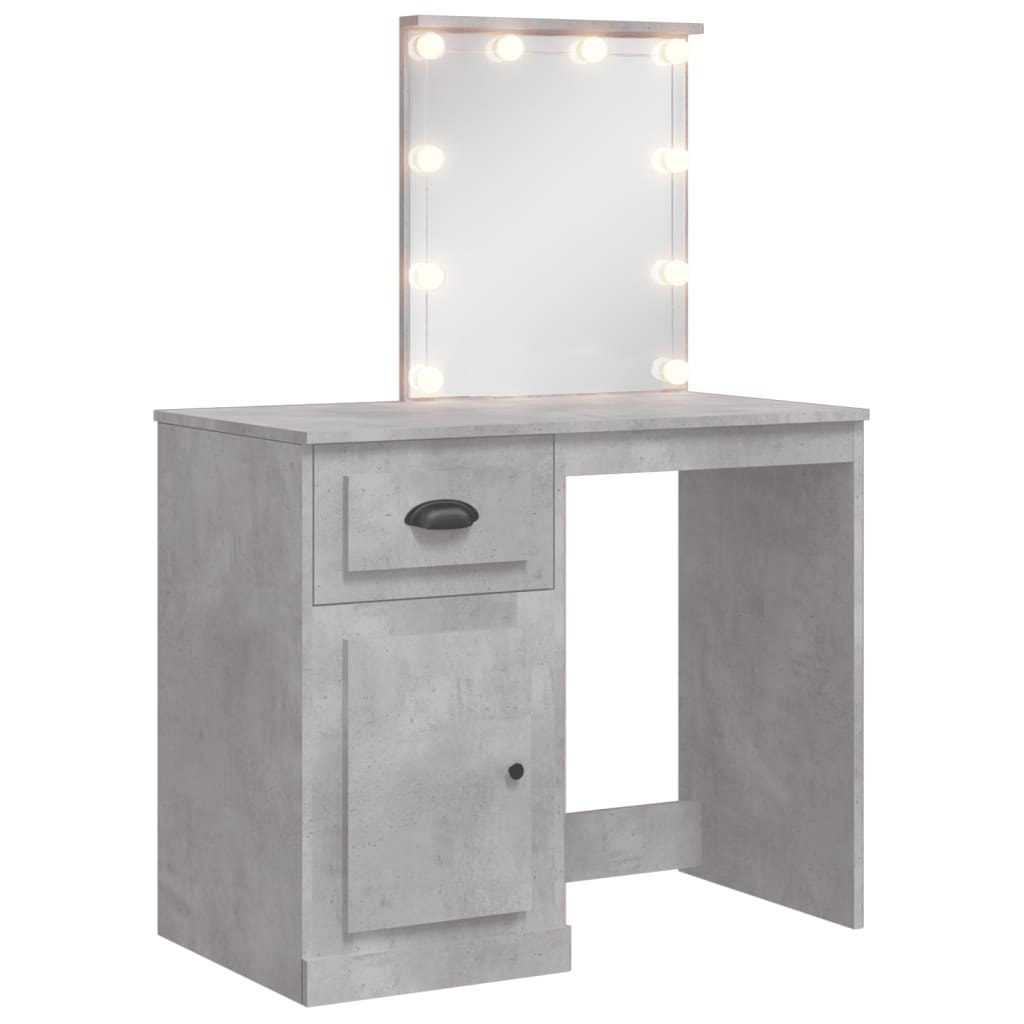 Kaptafel Met Led-Verlichting 90X42X32,5 Cm Betongrijs