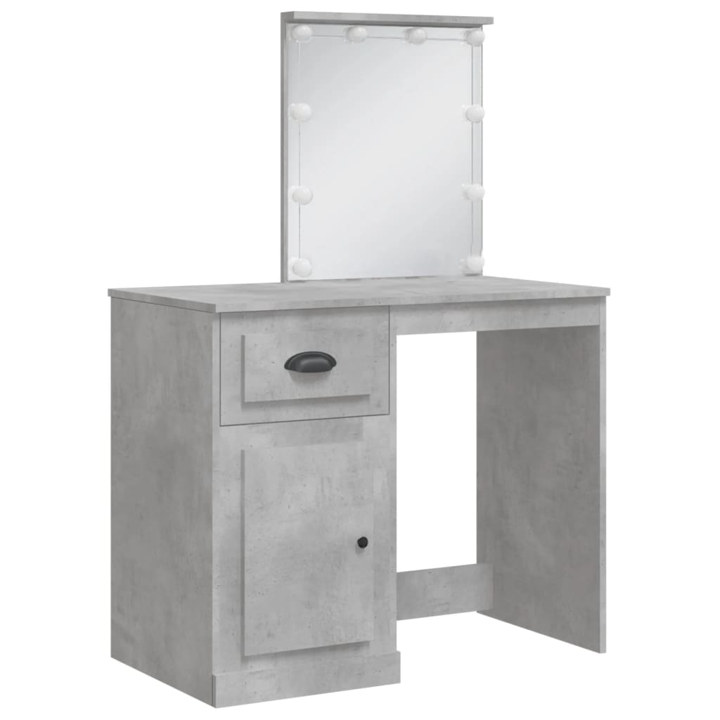 Kaptafel Met Led-Verlichting 90X42X32,5 Cm Betongrijs