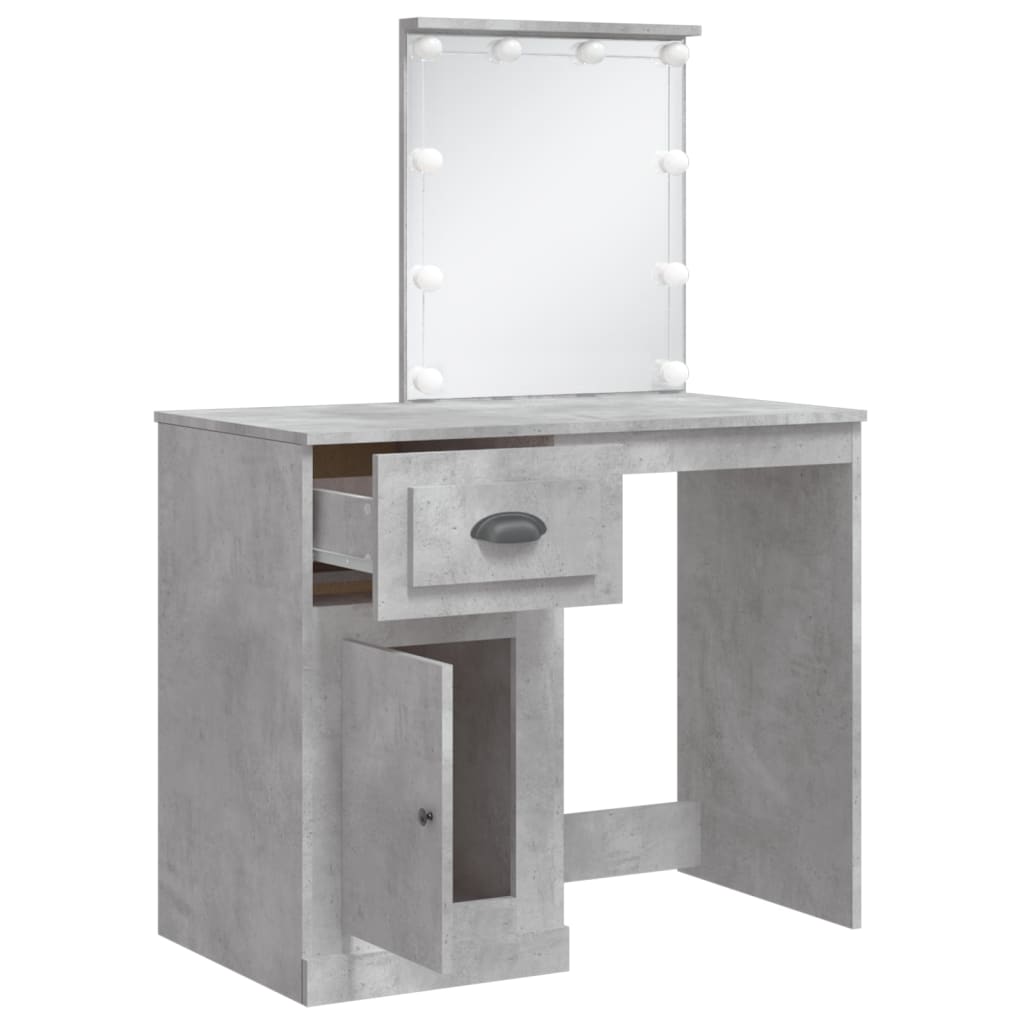 Kaptafel Met Led-Verlichting 90X42X32,5 Cm Betongrijs