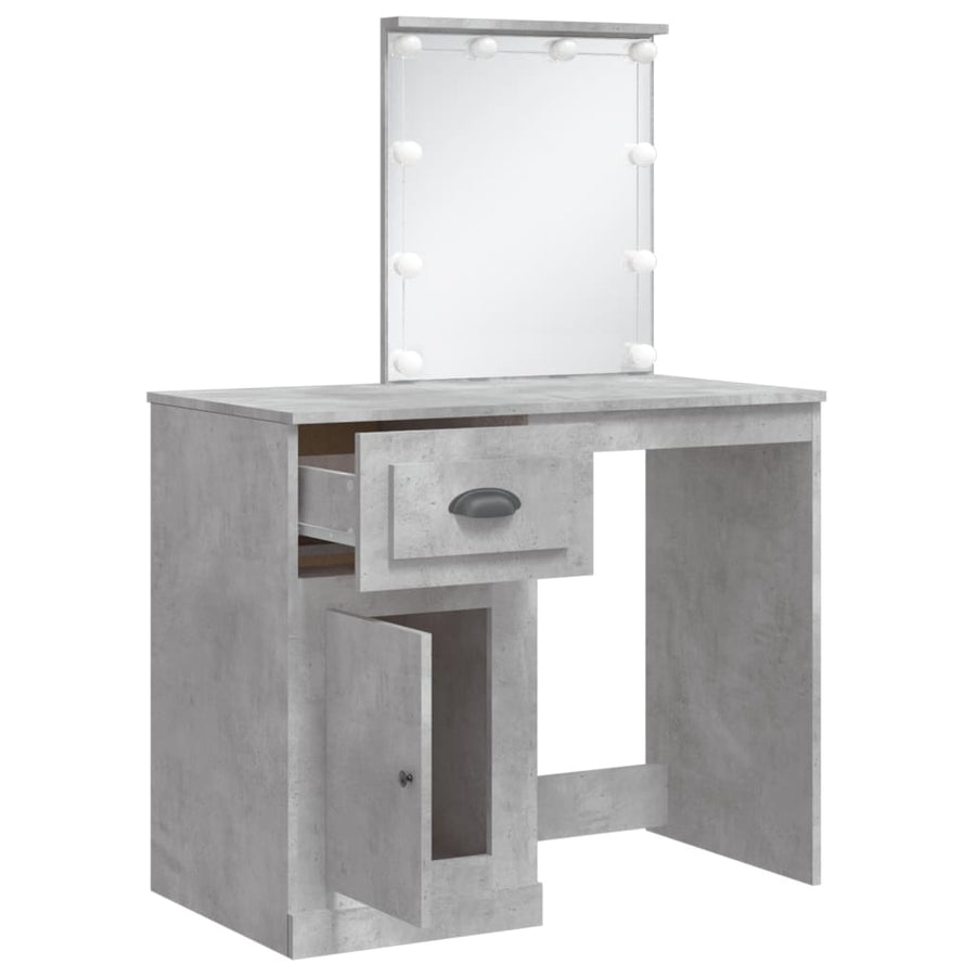 Kaptafel Met Led-Verlichting 90X42X32,5 Cm Betongrijs