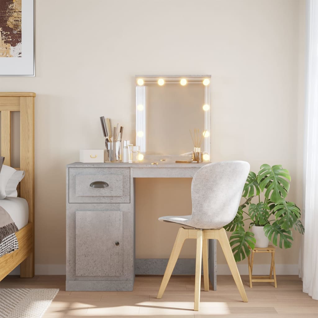 Kaptafel Met Led-Verlichting 90X42X32,5 Cm Betongrijs