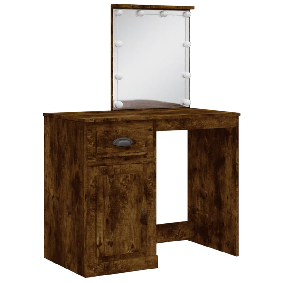 Kaptafel met LED-verlichting 90x42x132,5 cm gerookt eikenkleur Gerookt eiken