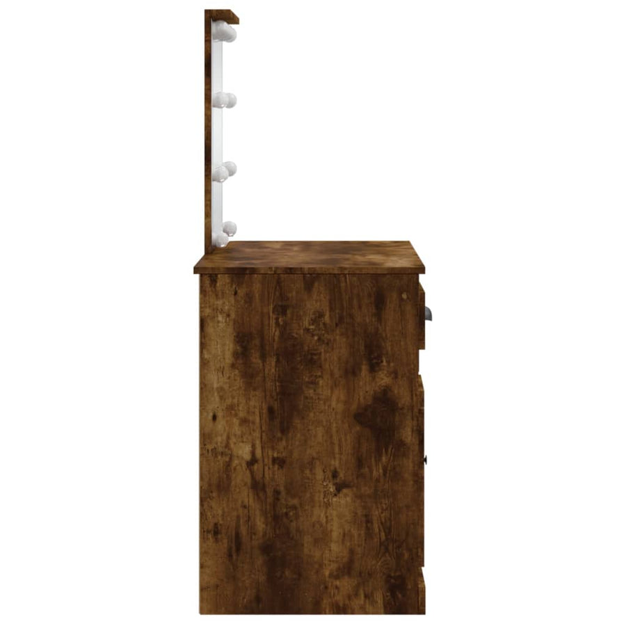Kaptafel met LED-verlichting 90x42x132,5 cm gerookt eikenkleur Gerookt eiken