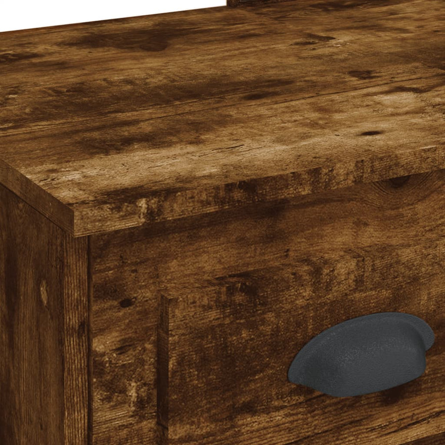 Kaptafel met LED-verlichting 90x42x132,5 cm gerookt eikenkleur Gerookt eiken