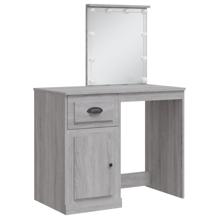 Kaptafel Met Led-Verlichting 90X42X32,5 Cm Grijs sonoma