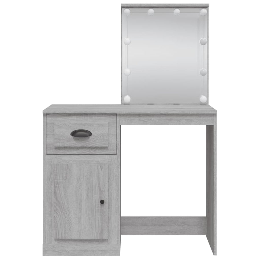 Kaptafel Met Led-Verlichting 90X42X32,5 Cm Grijs sonoma