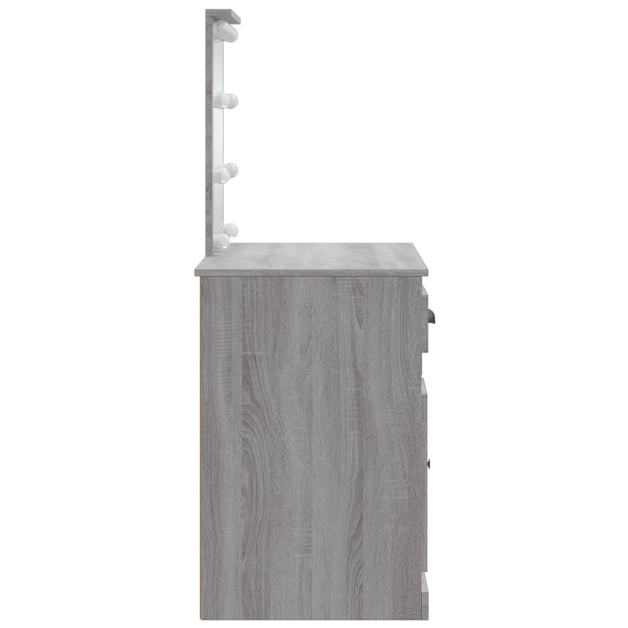 Kaptafel Met Led-Verlichting 90X42X32,5 Cm Grijs sonoma