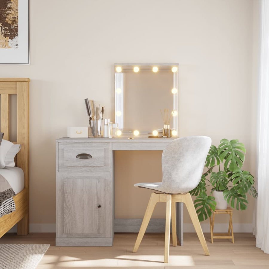 Kaptafel Met Led-Verlichting 90X42X32,5 Cm Grijs sonoma