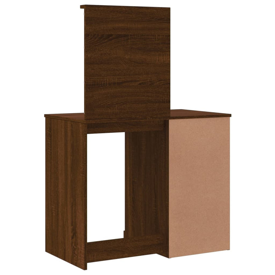 Kaptafel Met Led-Verlichting 90X42X32,5 Cm bruin eikenkleur