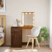 Dressing Table with LED Lighting 90x42x132.5 cm Brown Oak Look