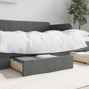 Bedlades 2 st bewerkt hout stof donkergrijs 67x50x16 cm