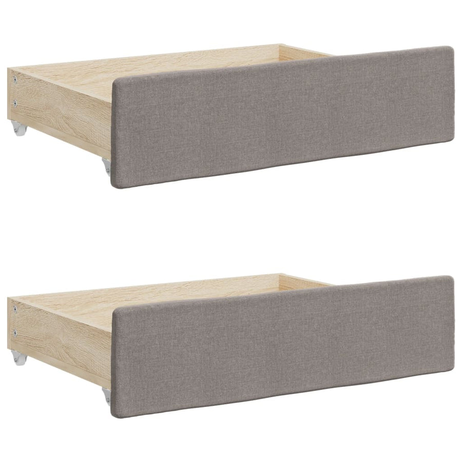 Bedlades 2 St Bewerkt Hout En Stof Taupe