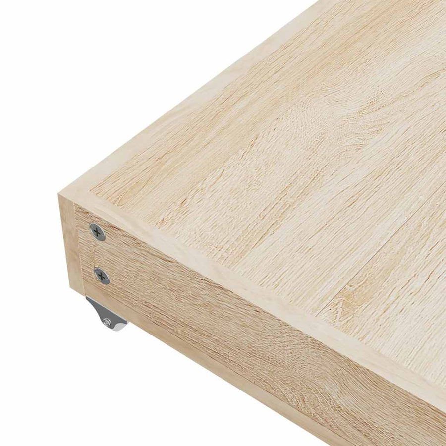 Bedlades 2 st Bewerkt hout en fluweel donkergrijs