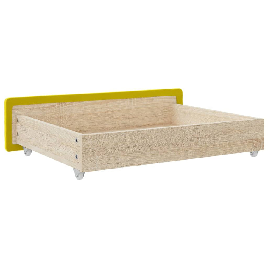 Bedlades 2 St Bewerkt Hout En Fluweel Geel