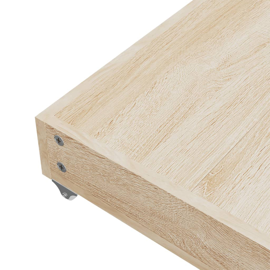 Bedlades 2 St Bewerkt Hout En Fluweel Geel