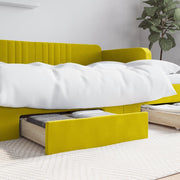 Bedlades 2 st bewerkt hout fluweel geel 67x50x16 cm