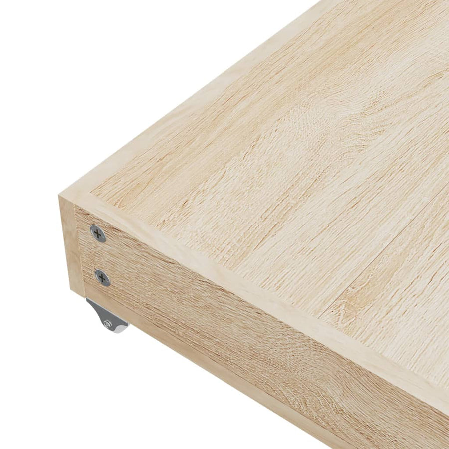 Bedlades 2 St Bewerkt Hout En Kunstleer Zwart