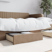 Bedlades 2 st bewerkt hout kunstleer cappuccino 67x50x16 cm