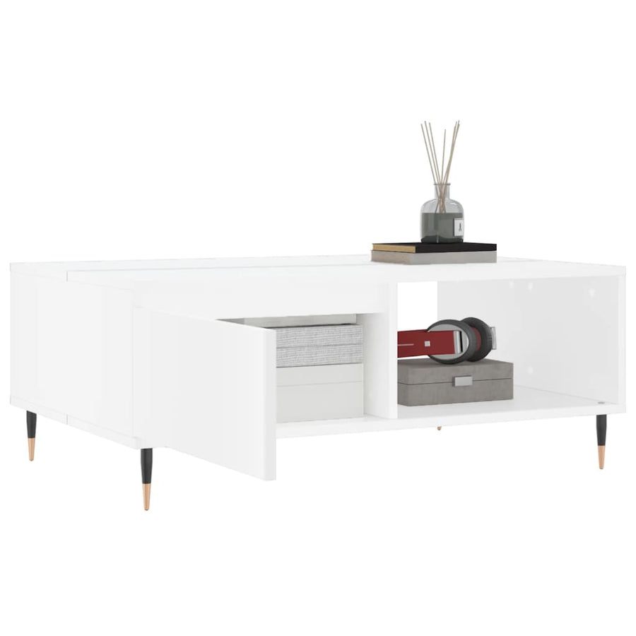 Salontafel 90X60X35 Cm Bewerkt Hout Wit