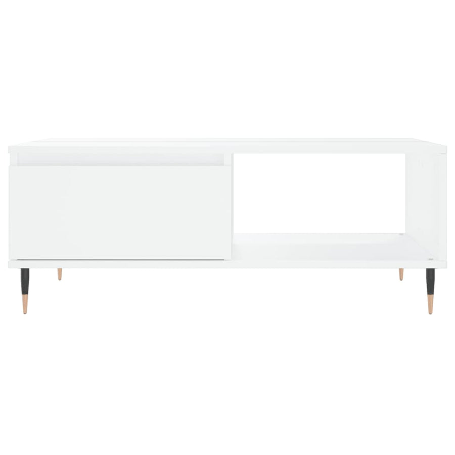 Salontafel 90X60X35 Cm Bewerkt Hout Wit