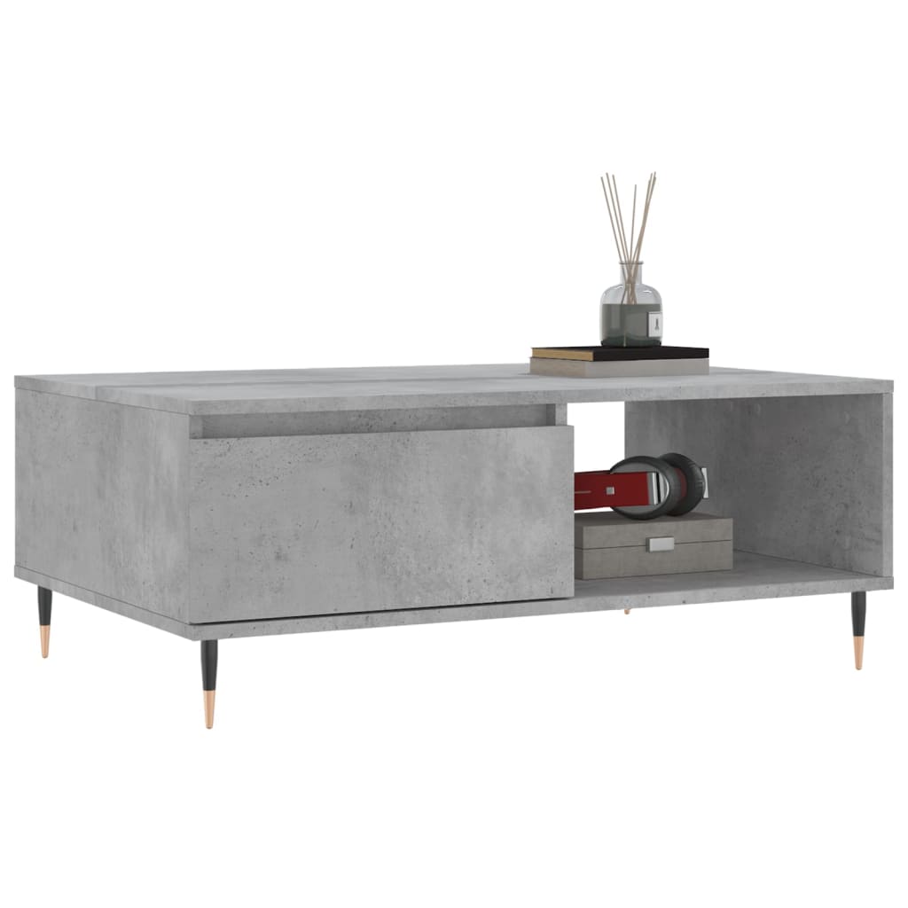 Salontafel 90X60X35 Cm Bewerkt Hout Betongrijs