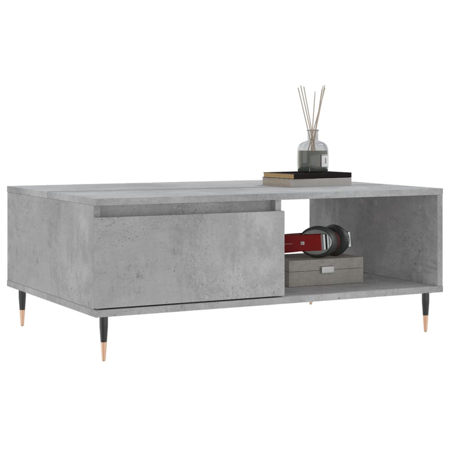 Salontafel 90X60X35 Cm Bewerkt Hout Betongrijs