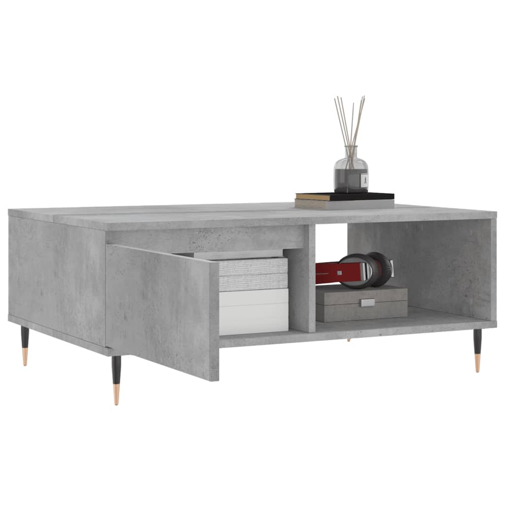 Salontafel 90X60X35 Cm Bewerkt Hout Betongrijs