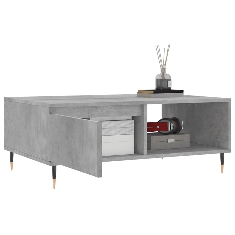 Salontafel 90X60X35 Cm Bewerkt Hout Betongrijs